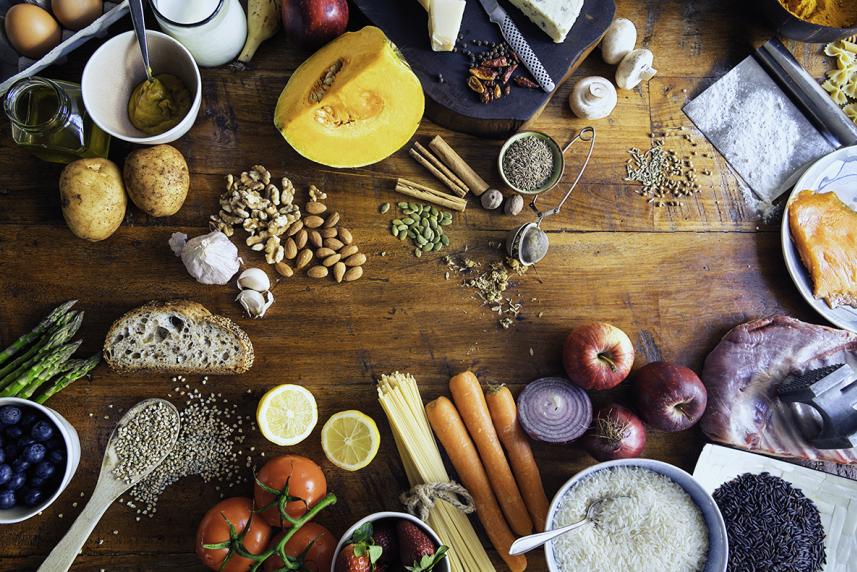 Healthy foods on a table